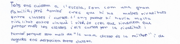 com ens cuidem a l'escola Lucía