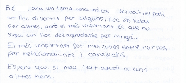 com ens cuidem a l'escola Zöe