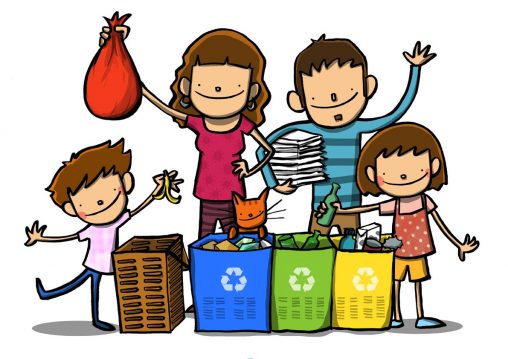 familia reciclant