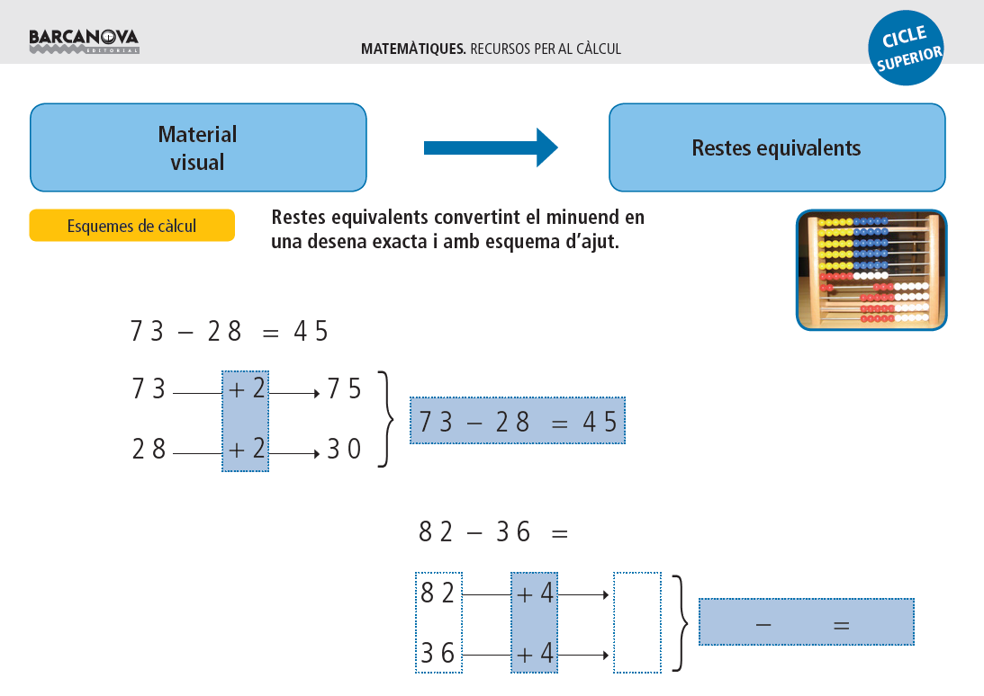 Càlcul: restes equivalents convertint el minuend en desena exacta