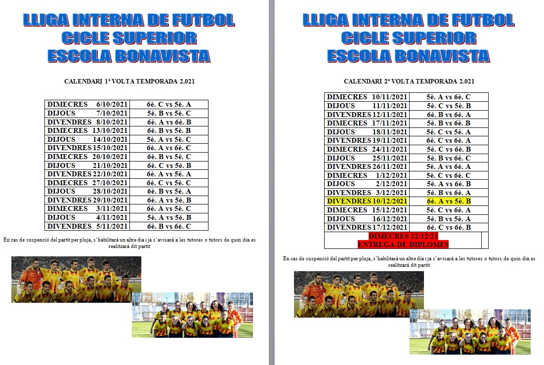 LLIGA INTERNA DE FUTBOL CICLE SUPERIOR 2021