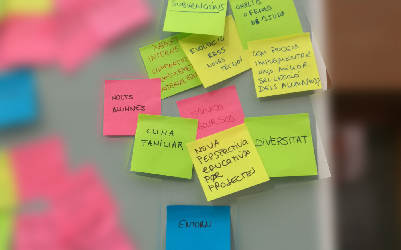 Problemàtiques i oportunitats relatives a l'ENTORN de l'ensenyament i l'aprenentatge.