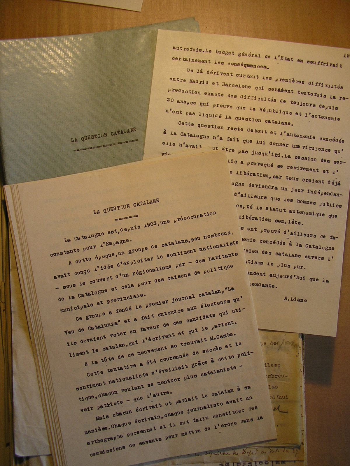 Informe diplomàtic francès sobre Catalunya