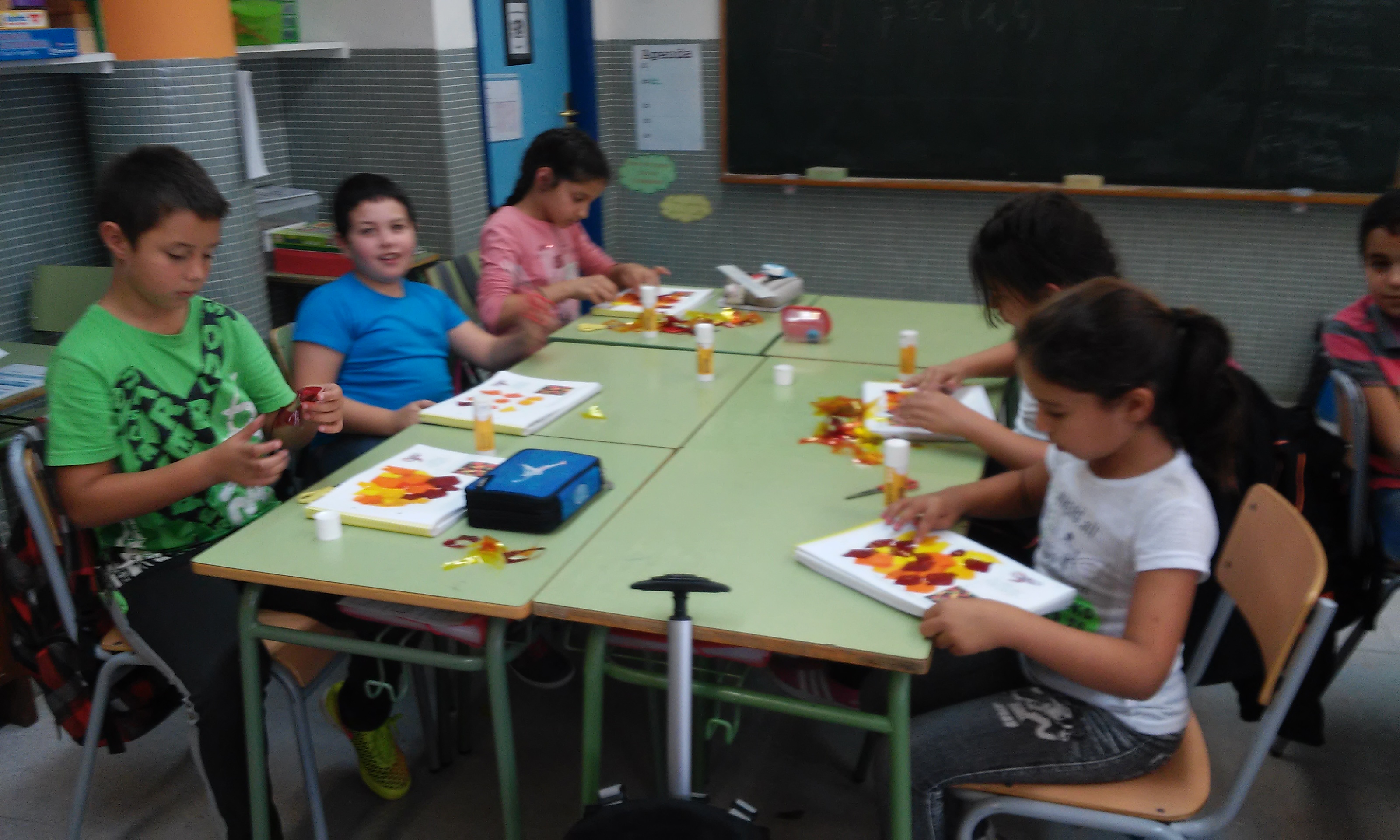 composició de fulles amb colors de tardor amb cel·lofana