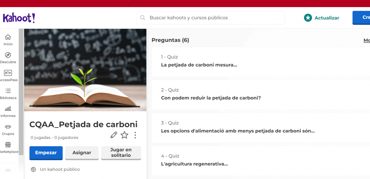 Kahoot- La petjada de carboni