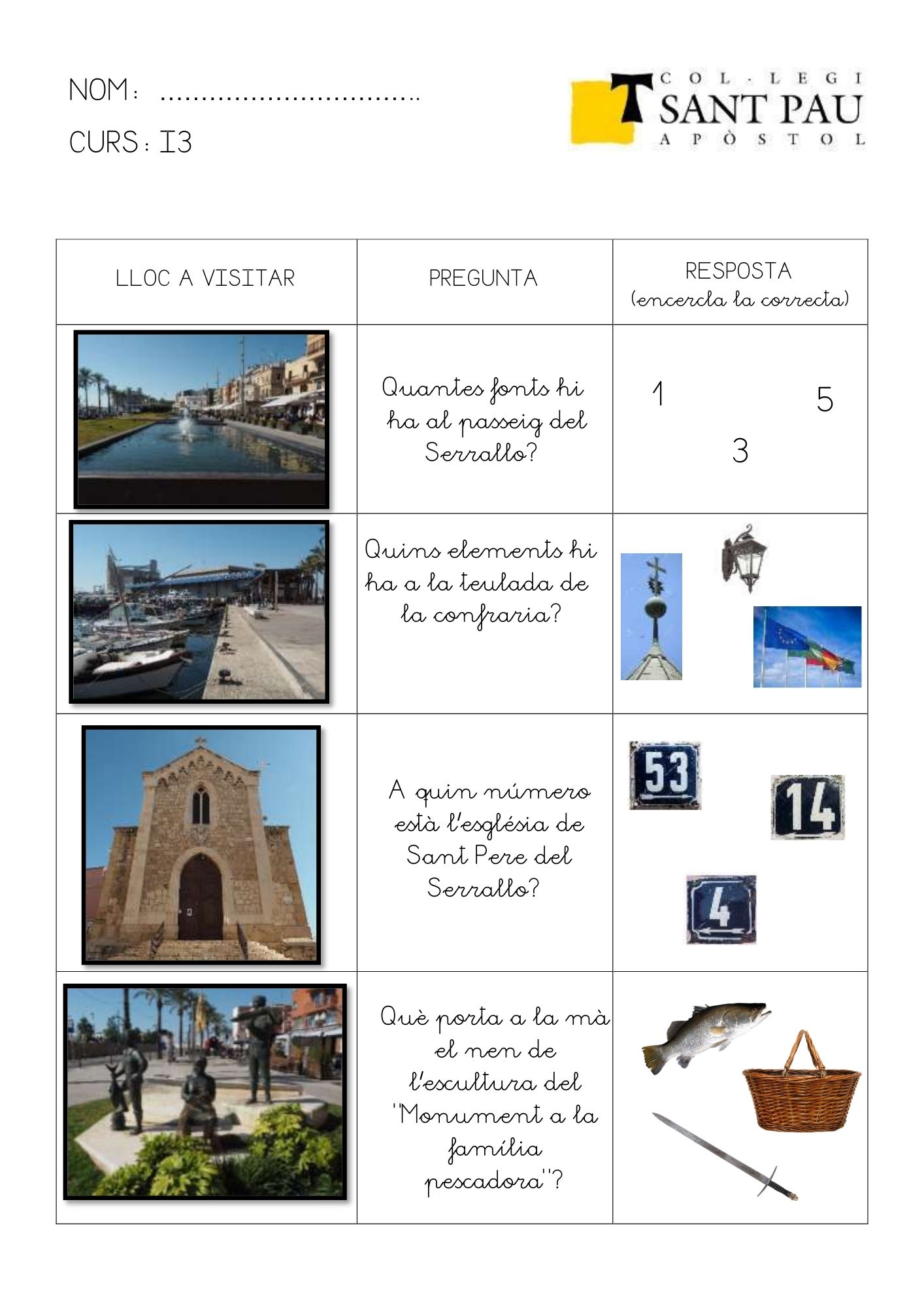 cursa orientació per les famílies de I3 pel barri del serrallo