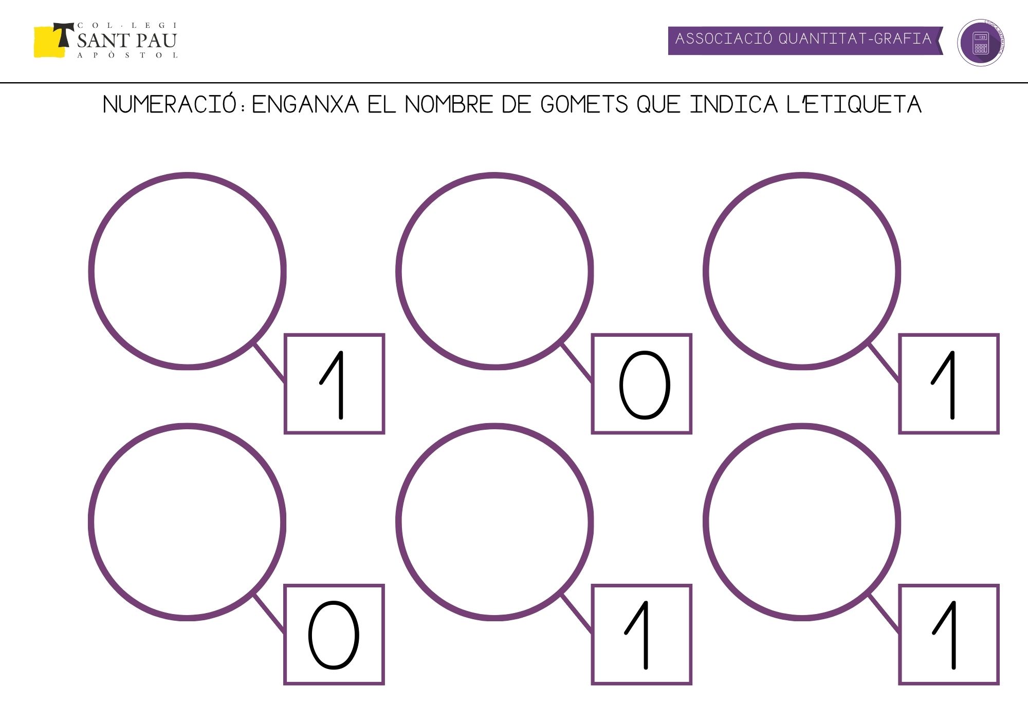 enganxa el nombre de gomets que correspongui