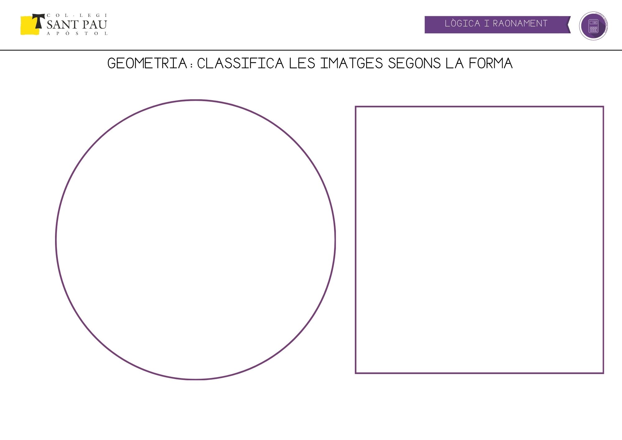 classifica les imatges segons la forma