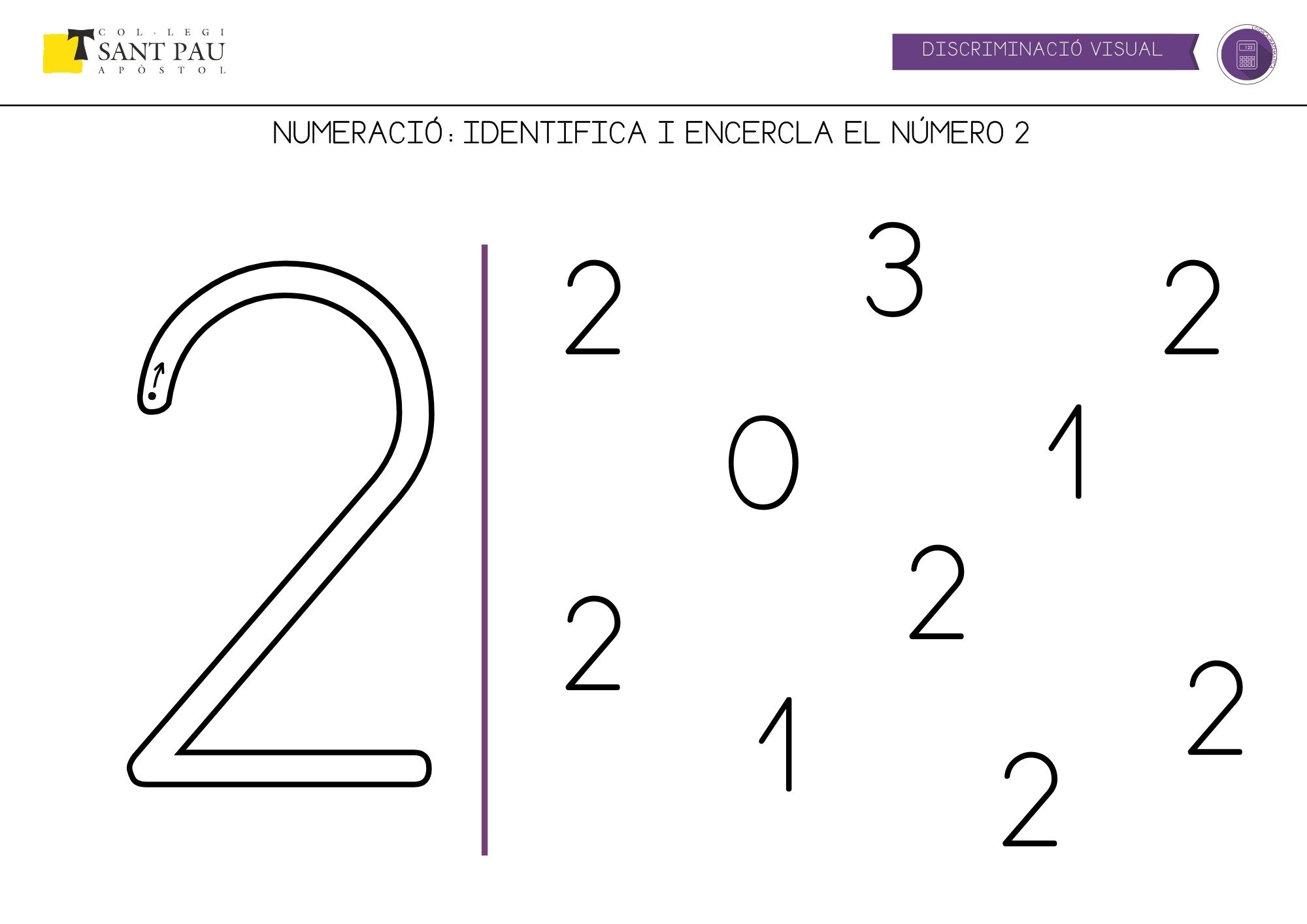segueix la grafia i identifica el dos