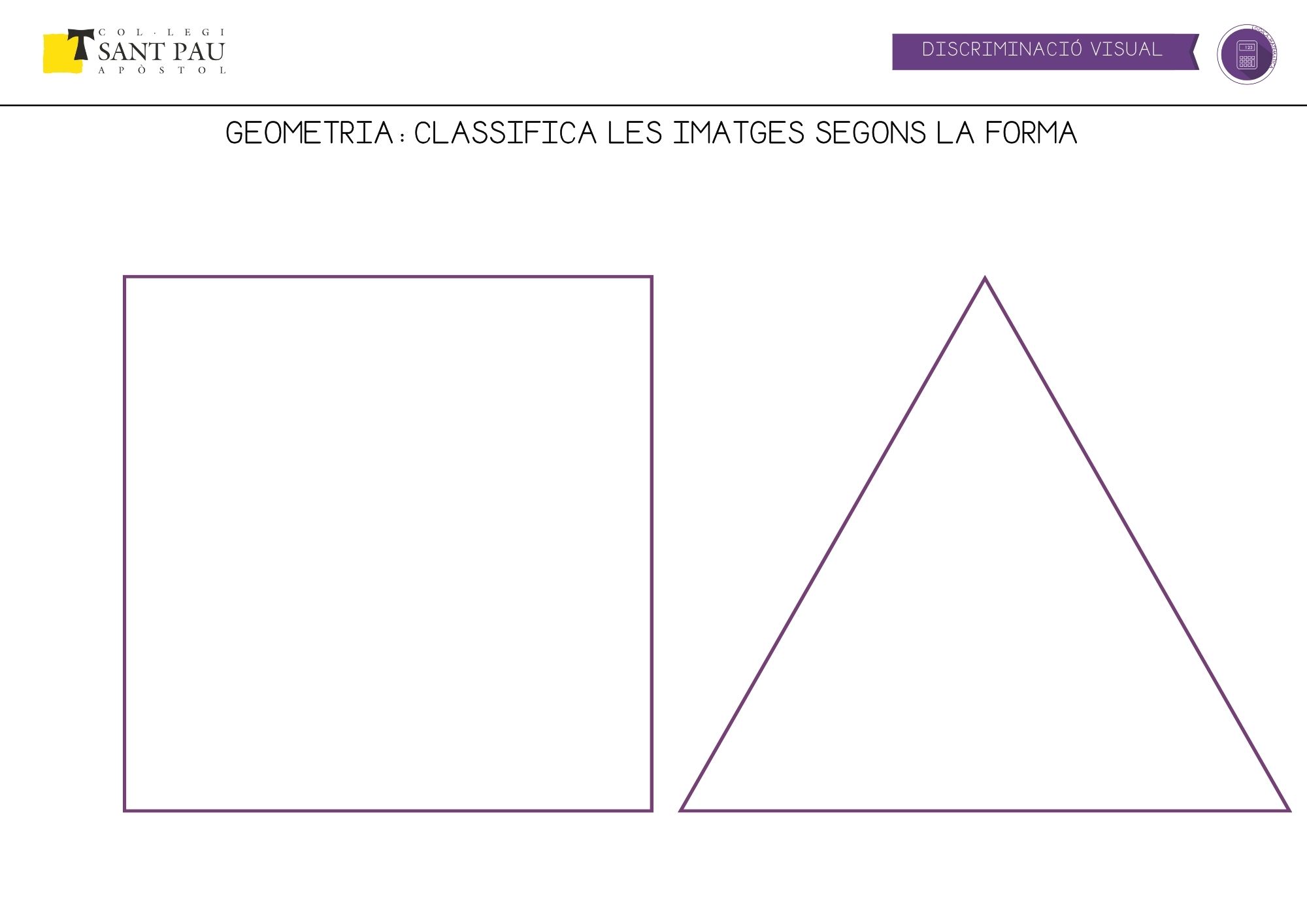 Classifica les imatges entre quadrat i tirangle