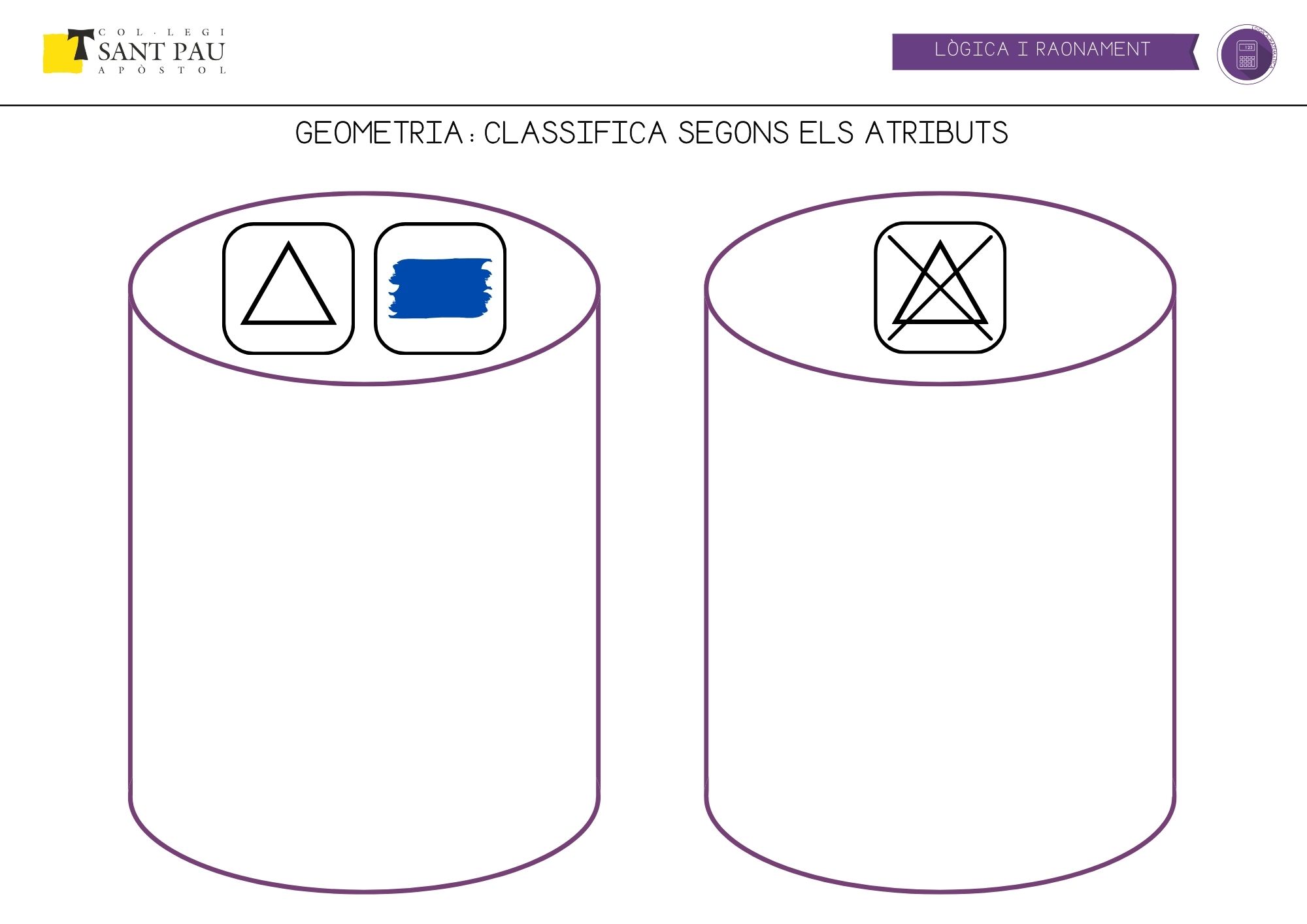classifica entre triangle blau i no triangle