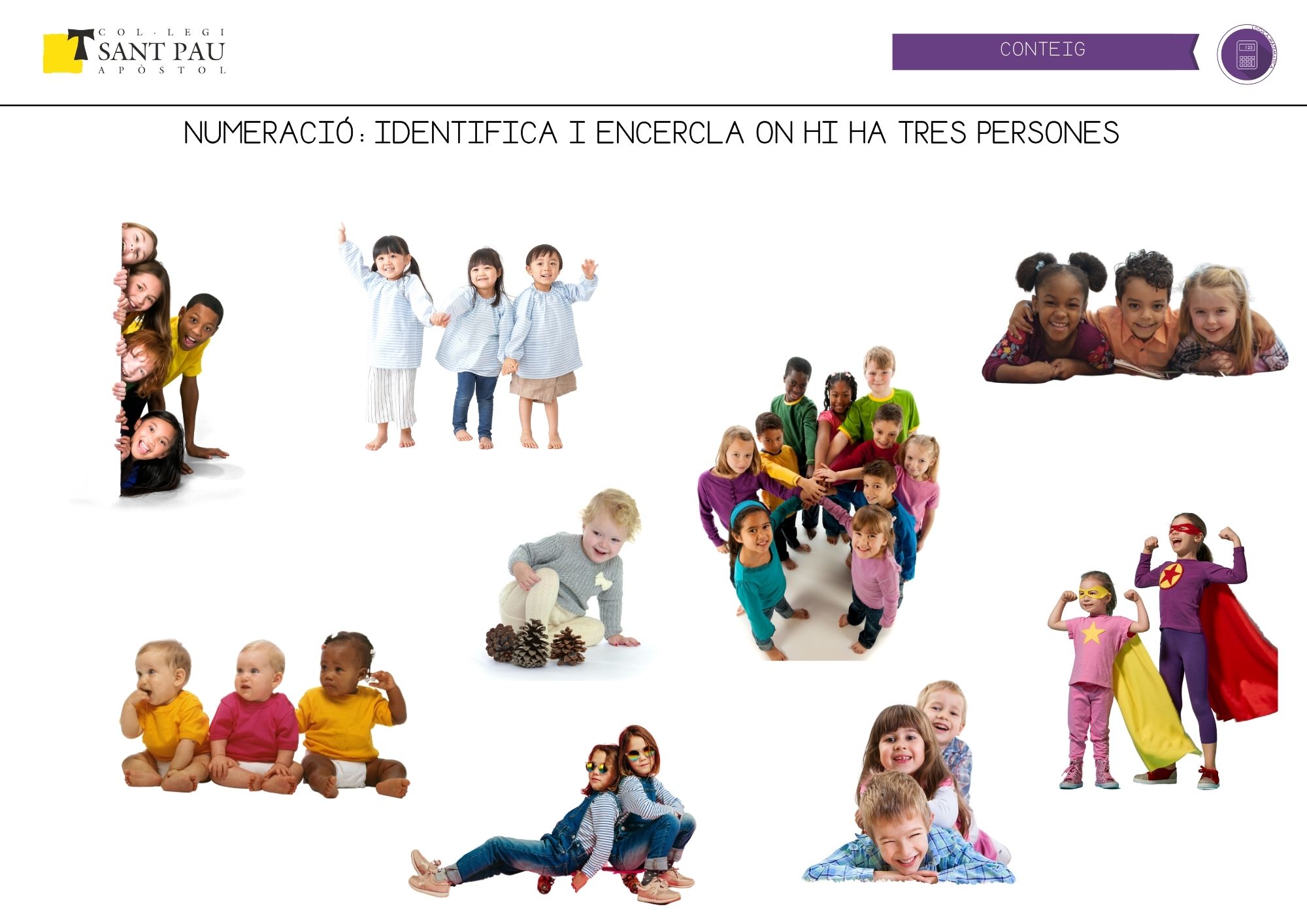 identifica grups de tres persones