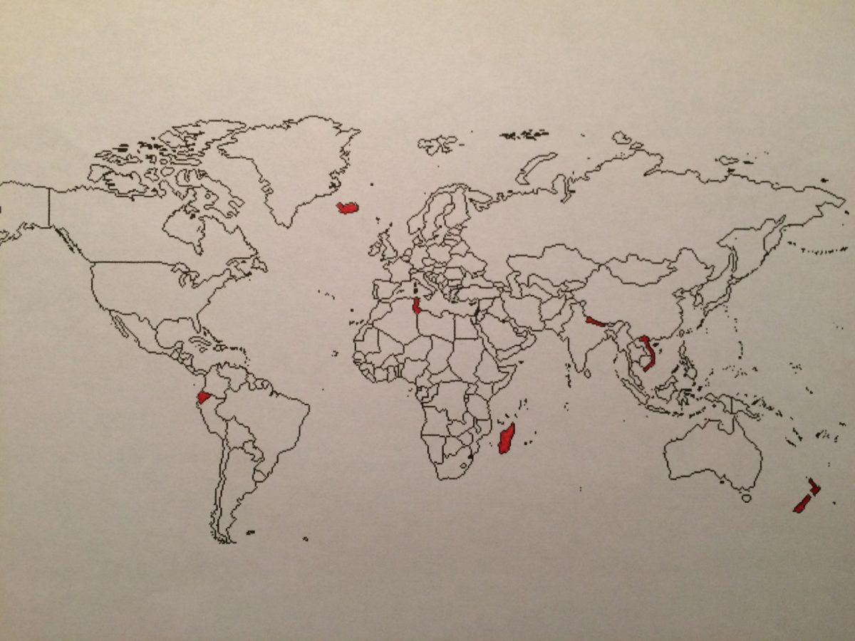 Elecció dels països pel teixit de la Maleta