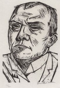 SELBSTBILDNIS  Woodcut. 1922 Beckmann 
