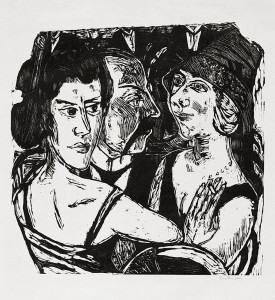 Beckmann. GRUPPENBILDNIS EDENBAR  Woodcut. 1923.